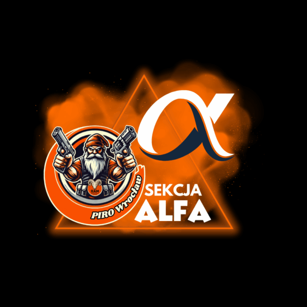Logo Sekcji Alfa PIRO Wrocław - szkolenia strzeleckie dynamiczne i obronne.
